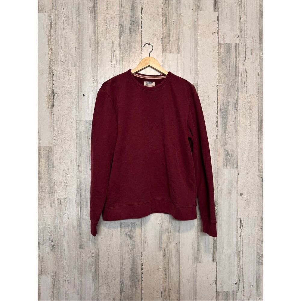 Lands' End Serious Sweats Sweatshirt Womens Large Burgundy Maroon Crewneck Fleec